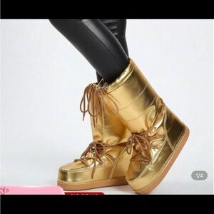 New Gold Women's snow boots